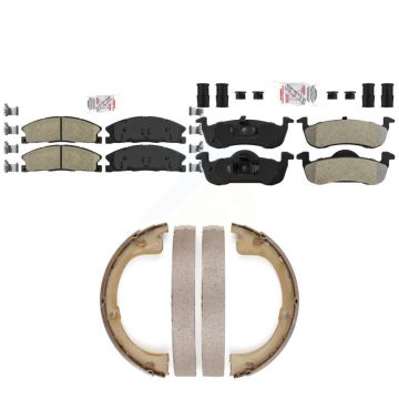 Front Ceramic Rear Semi-Metallic Disc Brake Pads Kit For Lincoln MKT KNN-101365
