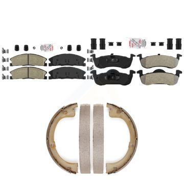 Front Ceramic Rear Semi-Metallic Disc Brake Pads Kit For Lincoln MKT KNN-101366