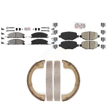 Front Semi-Metallic Rear Ceramic Disc Brake Pads Kit For Lincoln MKT KNN-101370