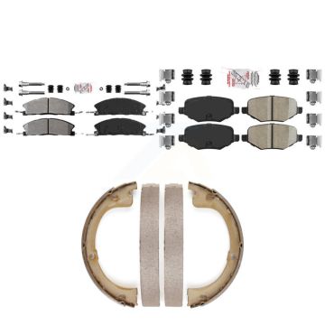 Front Semi-Metallic Rear Ceramic Disc Brake Pads Kit For Lincoln MKT KNN-101373