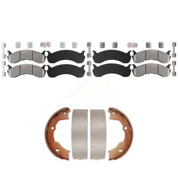 Front Rear Semi-Metallic Disc Brake Pads Kit For Ford F-59 Commercial Stripped Chassis KNN-101380