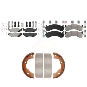 Front Rear Semi-Metallic Disc Brake Pads Kit For Ford F-59 Commercial Stripped Chassis KNN-101382