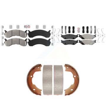 Front Rear Semi-Metallic Disc Brake Pads Kit For Ford F-59 Commercial Stripped Chassis KNN-101384