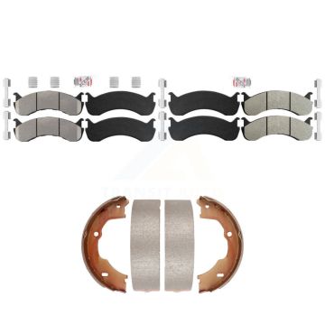 Front Rear Semi-Metallic Disc Brake Pads Kit For Ford F-59 Commercial Stripped Chassis KNN-101386