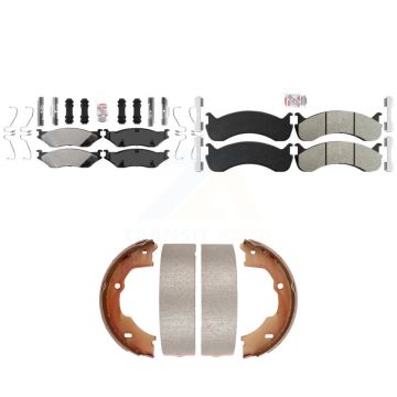 Front Rear Semi-Metallic Disc Brake Pads Kit For Ford F-59 Commercial Stripped Chassis KNN-101388