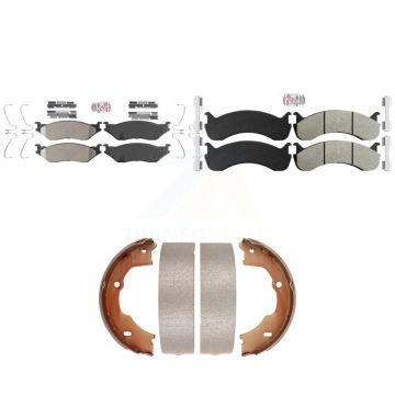 Front Rear Semi-Metallic Disc Brake Pads Kit For Ford F-59 Commercial Stripped Chassis KNN-101389