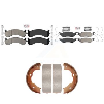 Front Rear Semi-Metallic Disc Brake Pads Kit For Ford F-59 Commercial Stripped Chassis KNN-101391