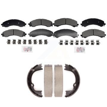 Front Rear Semi-Metallic Disc Brake Pads Kit For GMC Savana 2500 Chevrolet Express KNN-101397