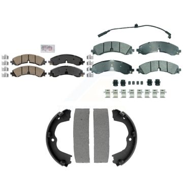 Front Ceramic Rear Semi-Metallic Disc Brake Pads Kit For GMC Chevrolet Sierra 2500 HD KNN-101420