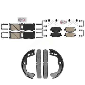 Front Rear Ceramic Disc Brake Pads Kit For 2018 Genesis G80 3.3L KNN-101430