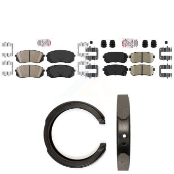 Front Rear Ceramic Disc Brake Pads Kit For 15-16 Hyundai Sonata With Manual Parking KNN-101433
