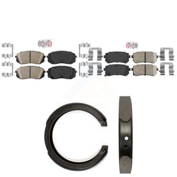 Front Rear Ceramic Disc Brake Pads Kit For 15-16 Hyundai Sonata With Manual Parking KNN-101435