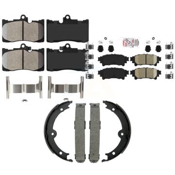 Front Semi-Metallic Rear Ceramic Disc Brake Pads Kit For 14-15 Lexus IS350 Convertible KNN-101452