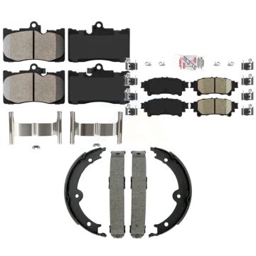 Front Semi-Metallic Rear Ceramic Disc Brake Pads Kit For 14-15 Lexus IS350 Convertible KNN-101453