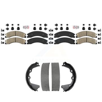 Front Rear Ceramic Disc Brake Pads Kit For GMC Chevrolet Sierra 2500 HD Silverado 3500 KNN-101464