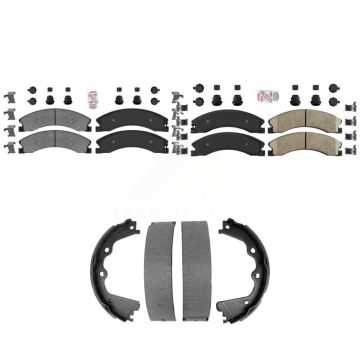Front Semi-Metallic Rear Ceramic Disc Brake Pads Kit For GMC Chevrolet Sierra 2500 HD KNN-101465