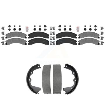 Front Rear Semi-Metallic Disc Brake Pads Kit For GMC Chevrolet Sierra 2500 HD Silverado KNN-101468