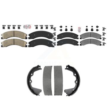 Front Ceramic Rear Semi-Metallic Disc Brake Pads Kit For GMC Chevrolet Sierra 2500 HD KNN-101469
