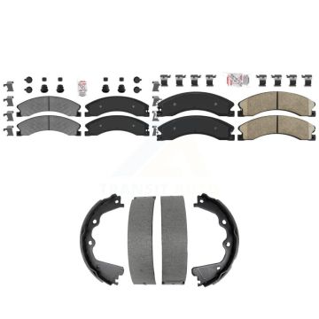 Front Semi-Metallic Rear Ceramic Disc Brake Pads Kit For GMC Chevrolet Sierra 2500 HD KNN-101471