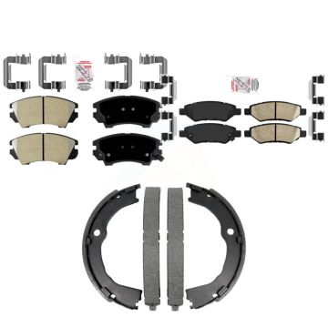 Front Semi-Metallic Rear Ceramic Disc Brake Pads Kit For 2010-2015 Chevrolet Camaro LT LS KNN-101473