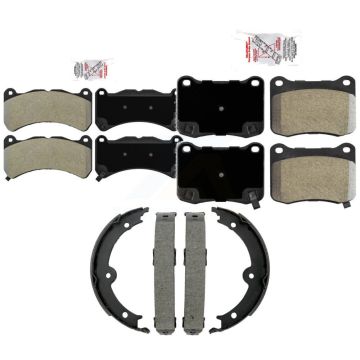Front Rear Semi-Metallic Disc Brake Pads Kit For 2008-2014 Lexus IS F KNN-101526