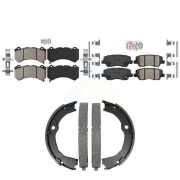 Front Semi-Metallic Rear Ceramic Disc Brake Pads Kit For 2015 Cadillac CTS V with Coupe KNN-101540