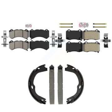 Front Rear Semi-Metallic Disc Brake Pads Kit For 2016 Cadillac CTS V with RWD KNN-101542