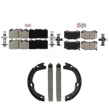 Front Semi-Metallic Rear Ceramic Disc Brake Pads Kit For 2019 Chevrolet Corvette Stingray KNN-101574