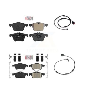 Front Rear Ceramic Brake Pad Wear Sensor Kit For Jaguar XJ Base L Portfolio with AWD 3.0L KNW-100021