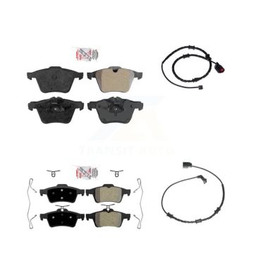 Front Rear Ceramic Brake Pad Wear Sensor Kit For Jaguar XJ Base L Portfolio with AWD 3.0L KNW-100023