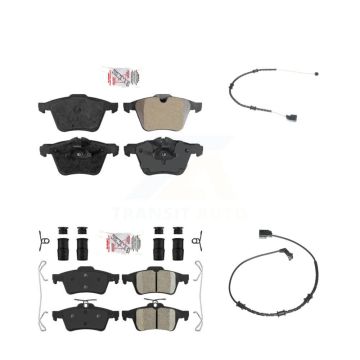 Front Rear Ceramic Brake Pad Wear Sensor Kit For Jaguar XJ Base L Portfolio with RWD 3.0L KNW-100024