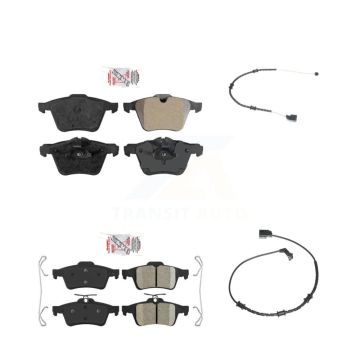 Front Rear Ceramic Brake Pad Wear Sensor Kit For Jaguar XJ Base L Portfolio with RWD 3.0L KNW-100025