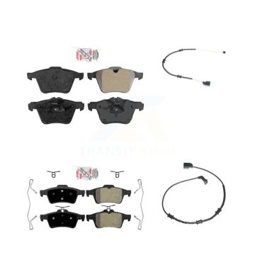 Front Rear Ceramic Brake Pad Wear Sensor Kit For Jaguar XJ Base L Portfolio with RWD 3.0L KNW-100026