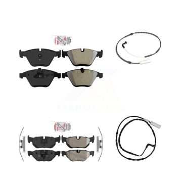 Front Rear Ceramic Disc Brake Pads And Wear Sensor Kit For 2009-2010 BMW 328i xDrive 3.0L KNW-100030