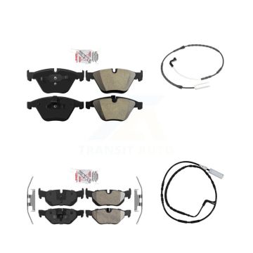 Front Rear Ceramic Disc Brake Pads And Wear Sensor Kit For 2009-2010 BMW 328i xDrive 3.0L KNW-100031