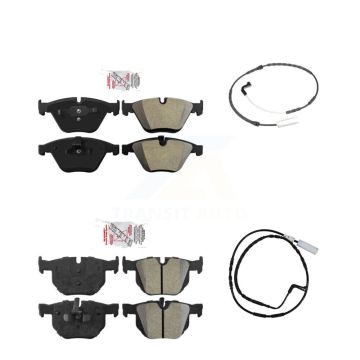 Front Rear Ceramic Disc Brake Pads And Wear Sensor Kit For 2009-2010 BMW 335i xDrive 3.0L KNW-100032