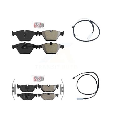 Front Rear Ceramic Disc Brake Pad Wear Sensor Kit For 2012 BMW 328i xDrive Base with 3.0L KNW-100053