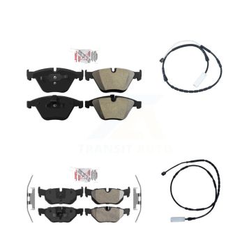 Front Rear Ceramic Disc Brake Pads And Wear Sensors Kit For 2012 BMW 328i xDrive 3.0L KNW-100054