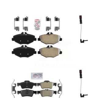 Front Rear Ceramic Brake Pads Wear Sensor Kit For 2003 Mercedes-Benz E320 Sedan with 3.2L KNW-100077