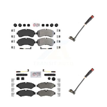 Front Rear Ceramic Brake Pad & Extra Wear Sensor Kit For Mercedes-Benz Sprinter 2500 1500 KNW-100084