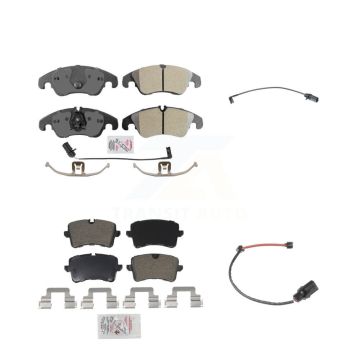 Front Rear Ceramic Disc Brake Pads And Extra Wear Sensors Kit For 2012 Audi A6 KNW-100089