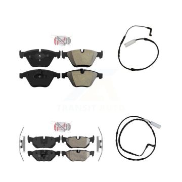 Front Rear Ceramic Disc Brake Pads And Wear Sensors Kit For 2009-2010 BMW 328i 3.0L KNW-100104