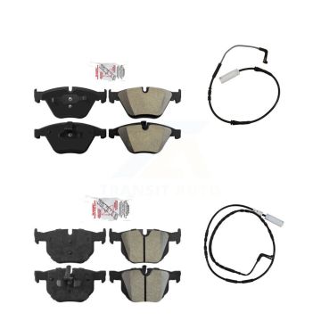Front Rear Ceramic Disc Brake Pads And Wear Sensors Kit For BMW 335i 335d 3.0L KNW-100113