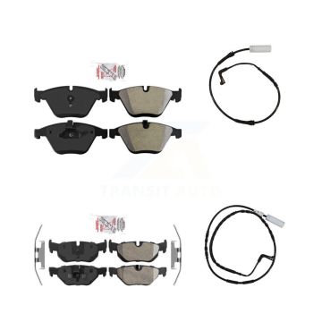 Front Rear Ceramic Disc Brake Pads And Wear Sensors Kit For BMW 328i KNW-100114
