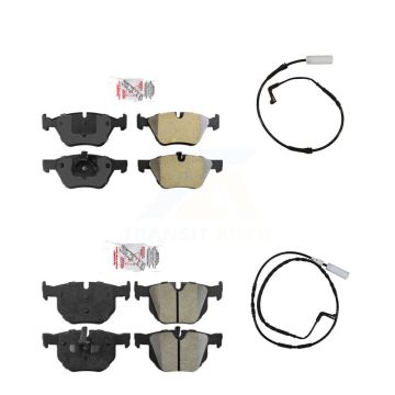 Front Rear Ceramic Disc Brake Pads And Wear Sensors Kit For 2006 BMW 330i KNW-100116