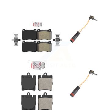Front Rear Ceramic Disc Brake Pads And Wear Sensor Kit For Mercedes-Benz SLK350 C230 C320 KNW-100123