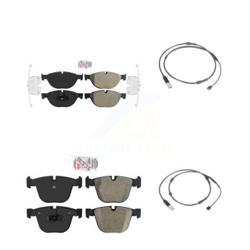 Front Rear Ceramic Disc Brake Pads And Wear Sensors Kit For 2012 BMW 750i GAS engine KNW-100130