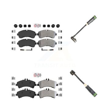 Front Rear Ceramic Brake Pad Extra Wear Sensor Kit For Mercedes-Benz Sprinter 3500 3500XD KNW-100146