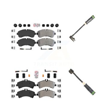 Front Rear Ceramic Brake Pad Extra Wear Sensor Kit For Mercedes-Benz Sprinter 3500 3500XD KNW-100148