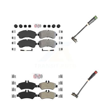 Front Rear Ceramic Disc Brake Pad & Extra Wear Sensor Kit For Mercedes-Benz Sprinter 3500 KNW-100151